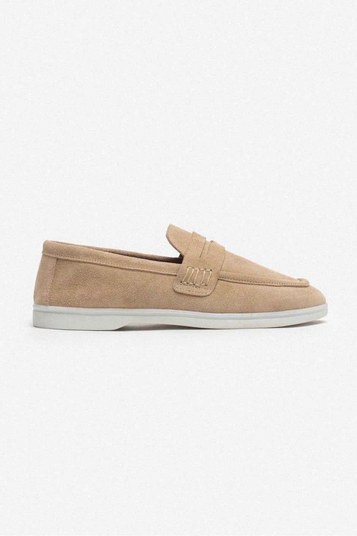 ESTUNA Mörkbeige Äkta Mocka Loafers