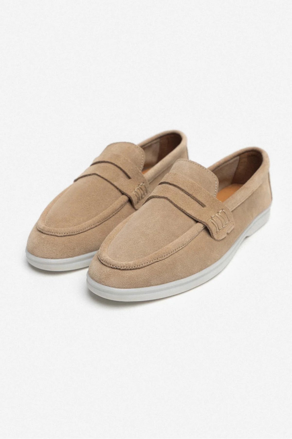 ESTUNA Mörkbeige Äkta Mocka Loafers