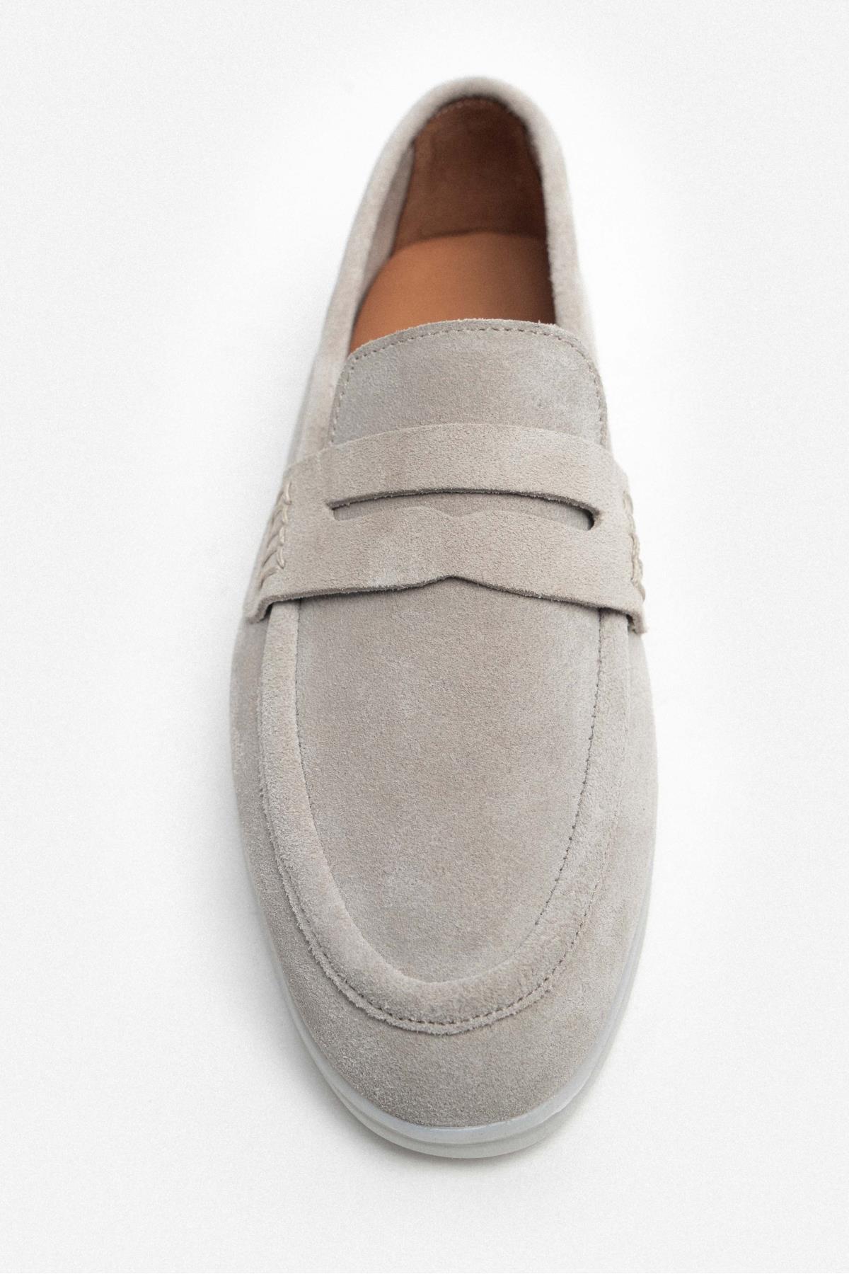 ESTUNA Beige Äkta Mocka Loafers