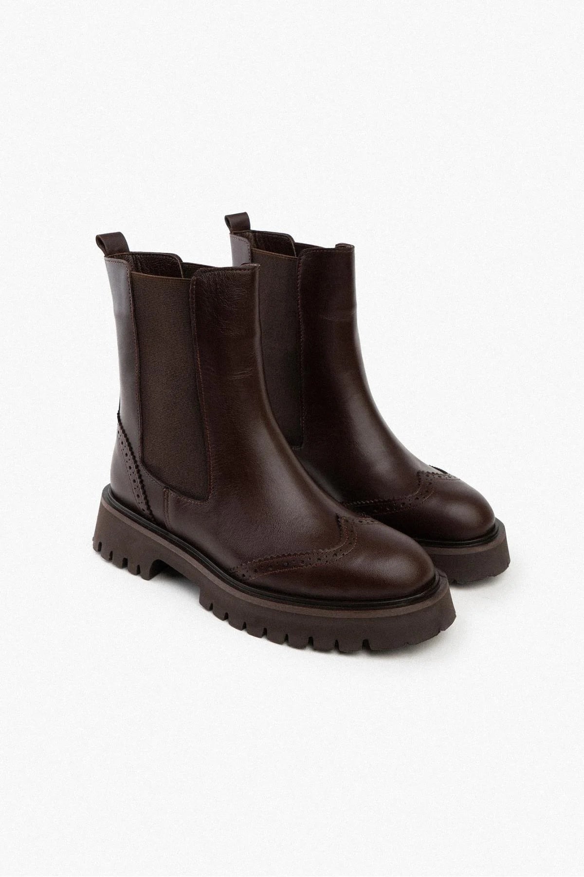 NÄSSJÖ Brun Äkta Läder Boots