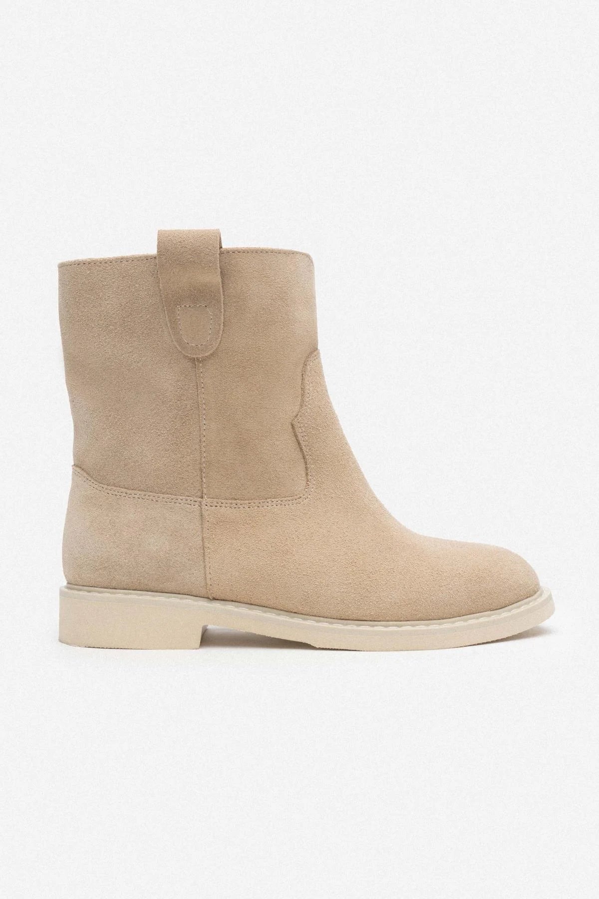 HÖK Beige Äkta Mocka Boots