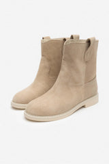 HÖK Beige Äkta Mocka Boots