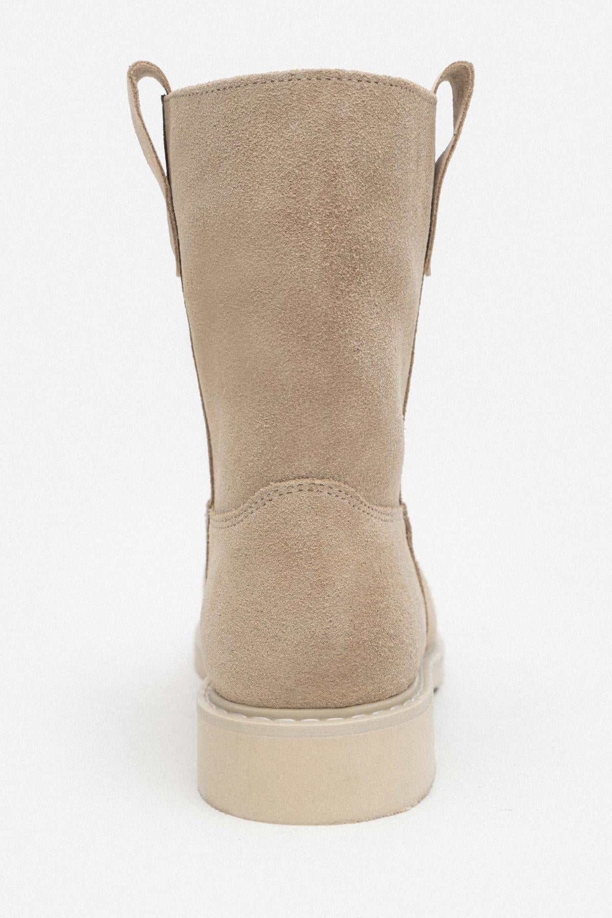 HÖK Beige Äkta Mocka Boots