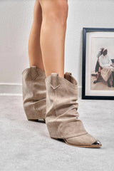 GRETA Beige Matt Boots