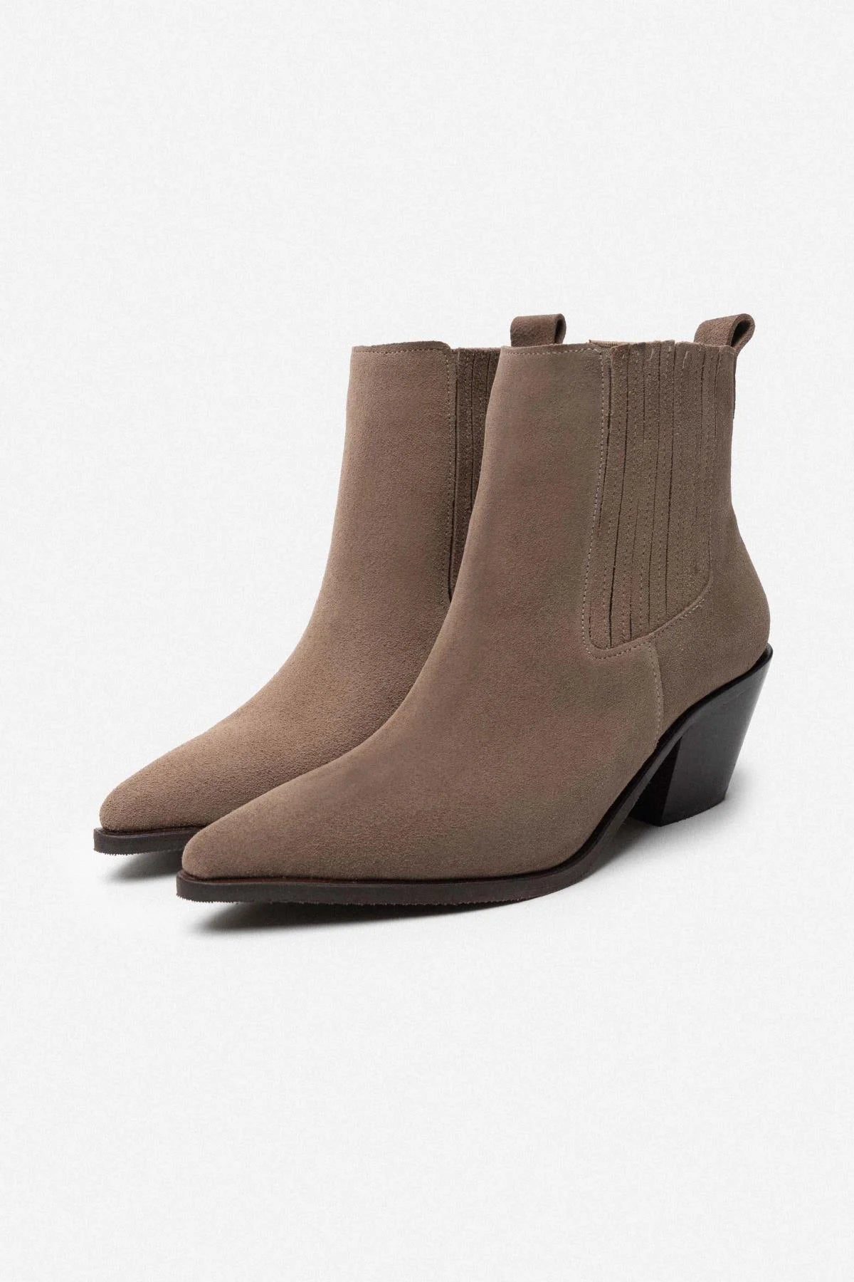 KARLS Mörkbeige Äkta Mocka Boots