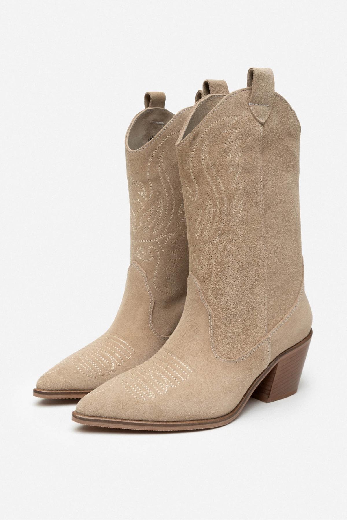 MÄLAREN Beige Äkta Mocka Boots