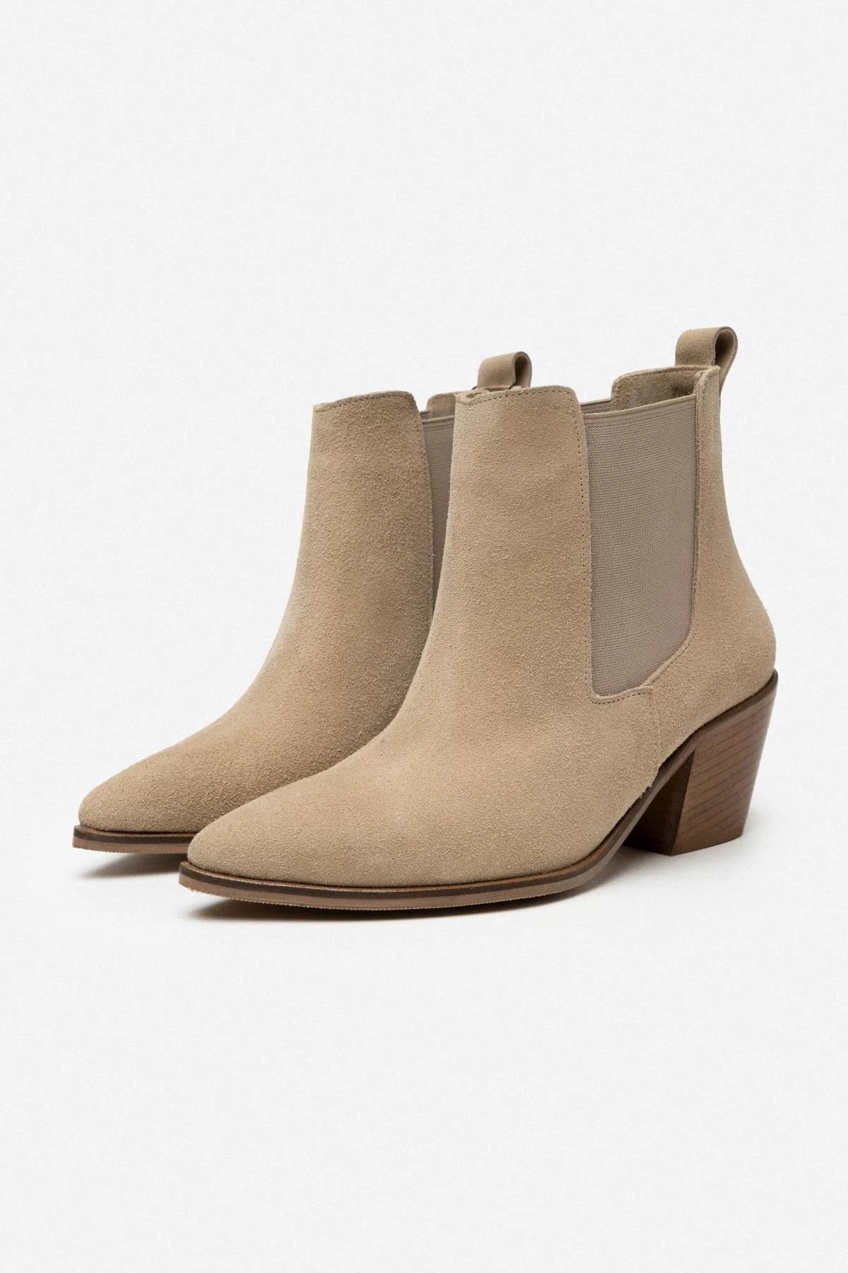 ABBA Beige Äkta Mocka Boots