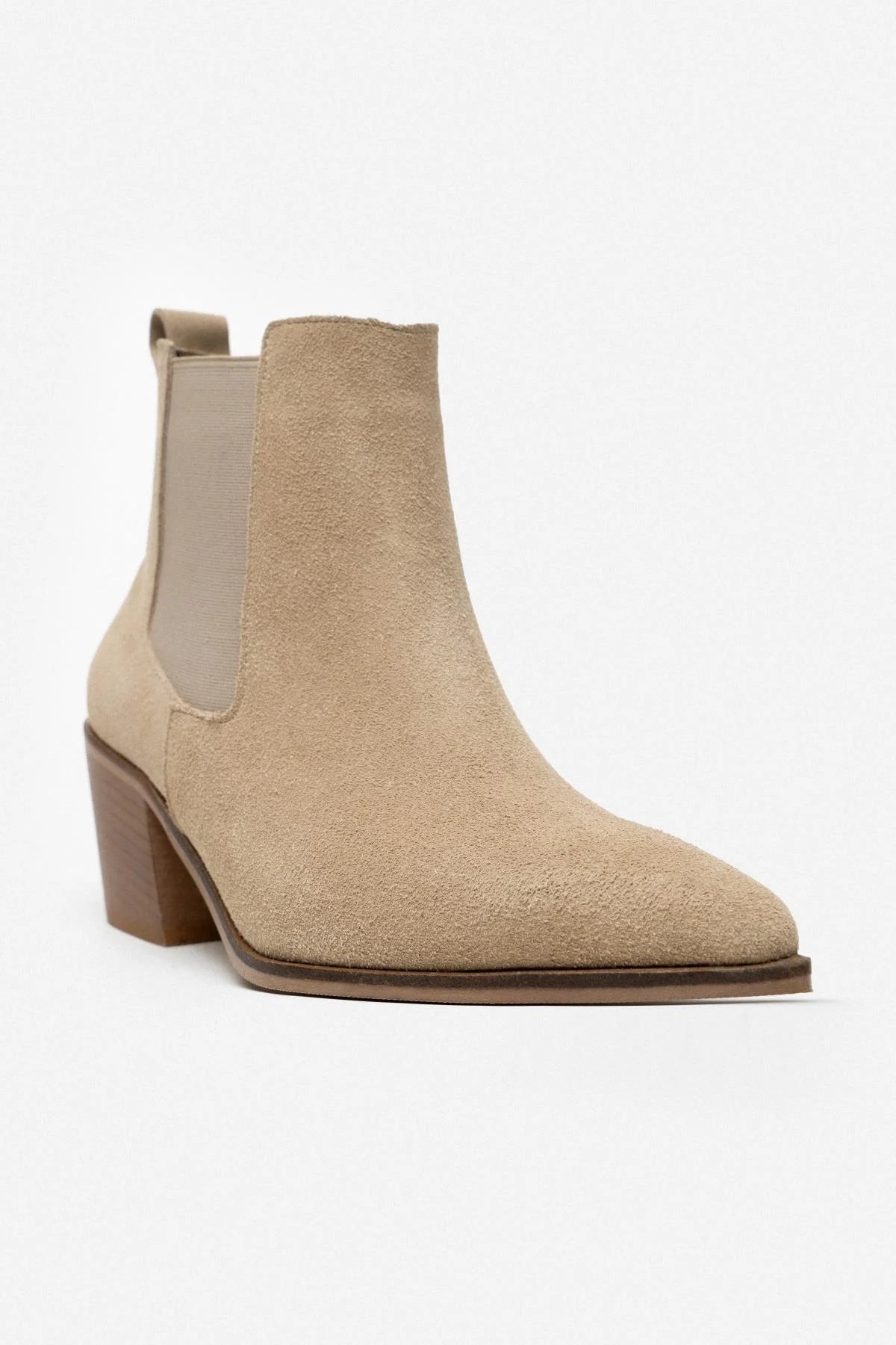 ABBA Beige Äkta Mocka Boots