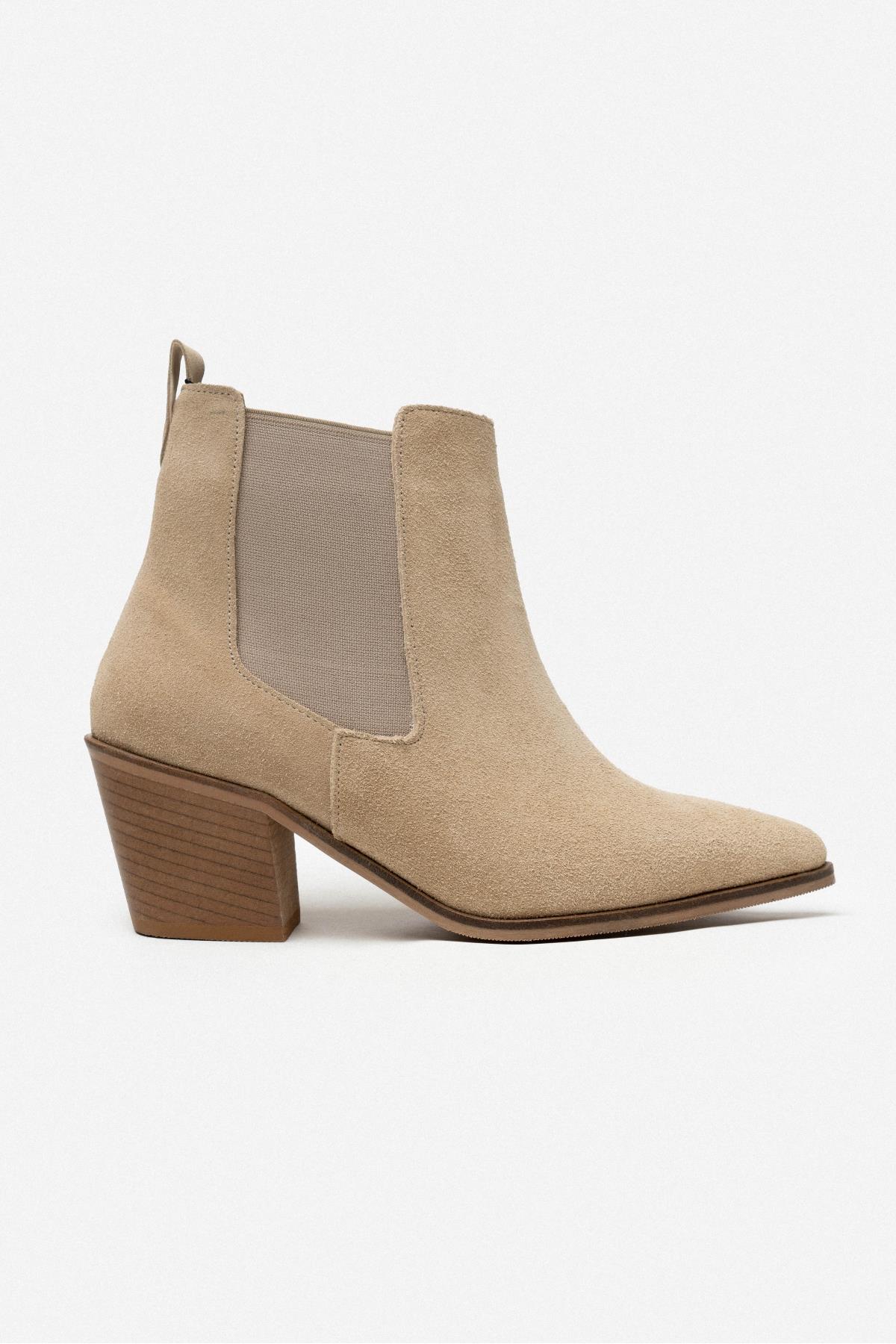 ABBA Beige Äkta Mocka Boots