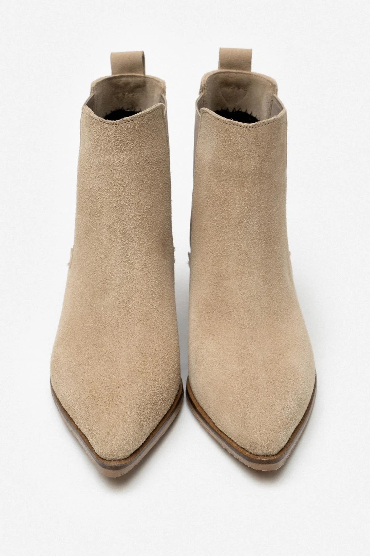 ABBA Beige Äkta Mocka Boots