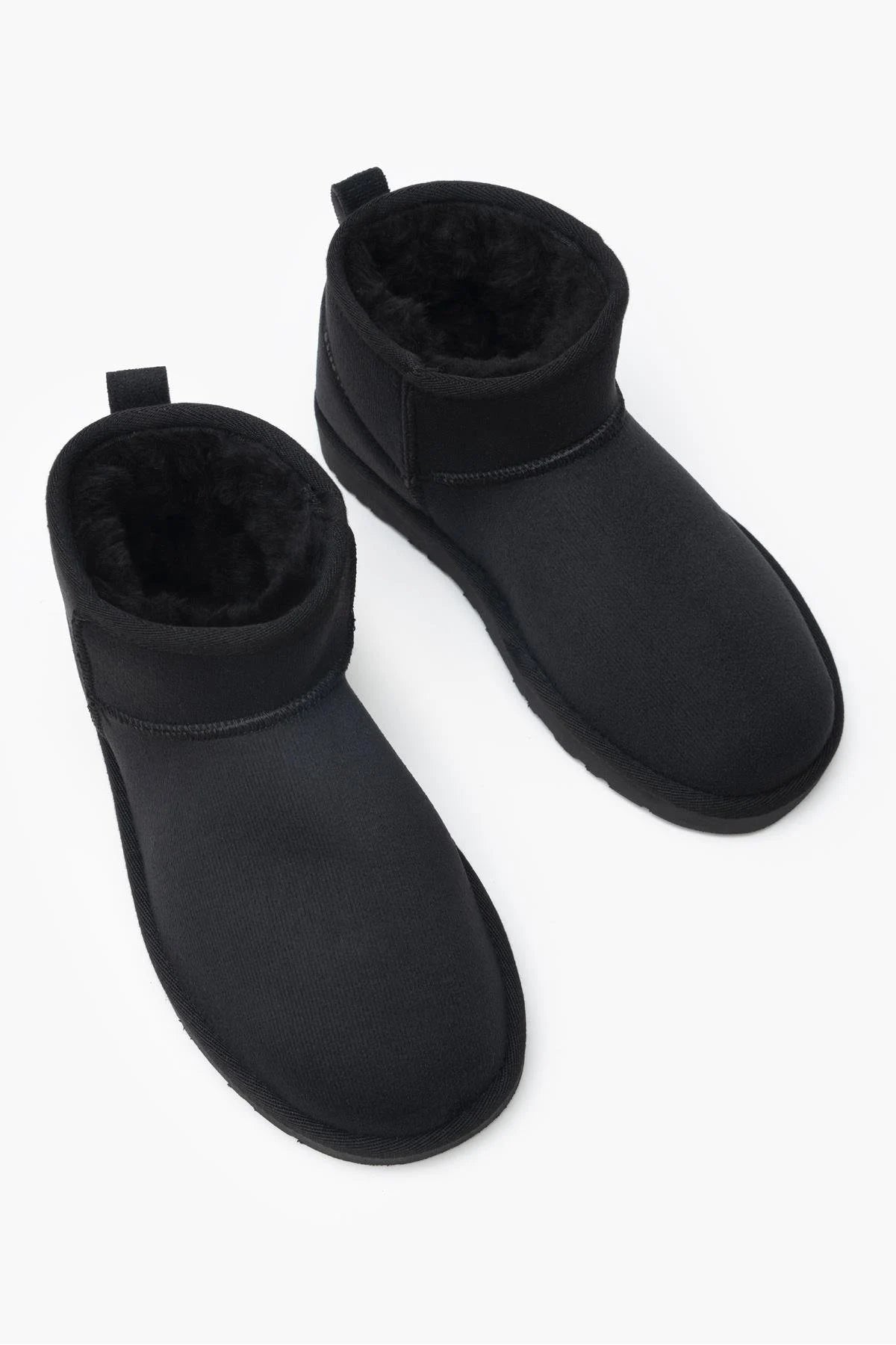 MINI Svart Mocka Lugg Insida Boots