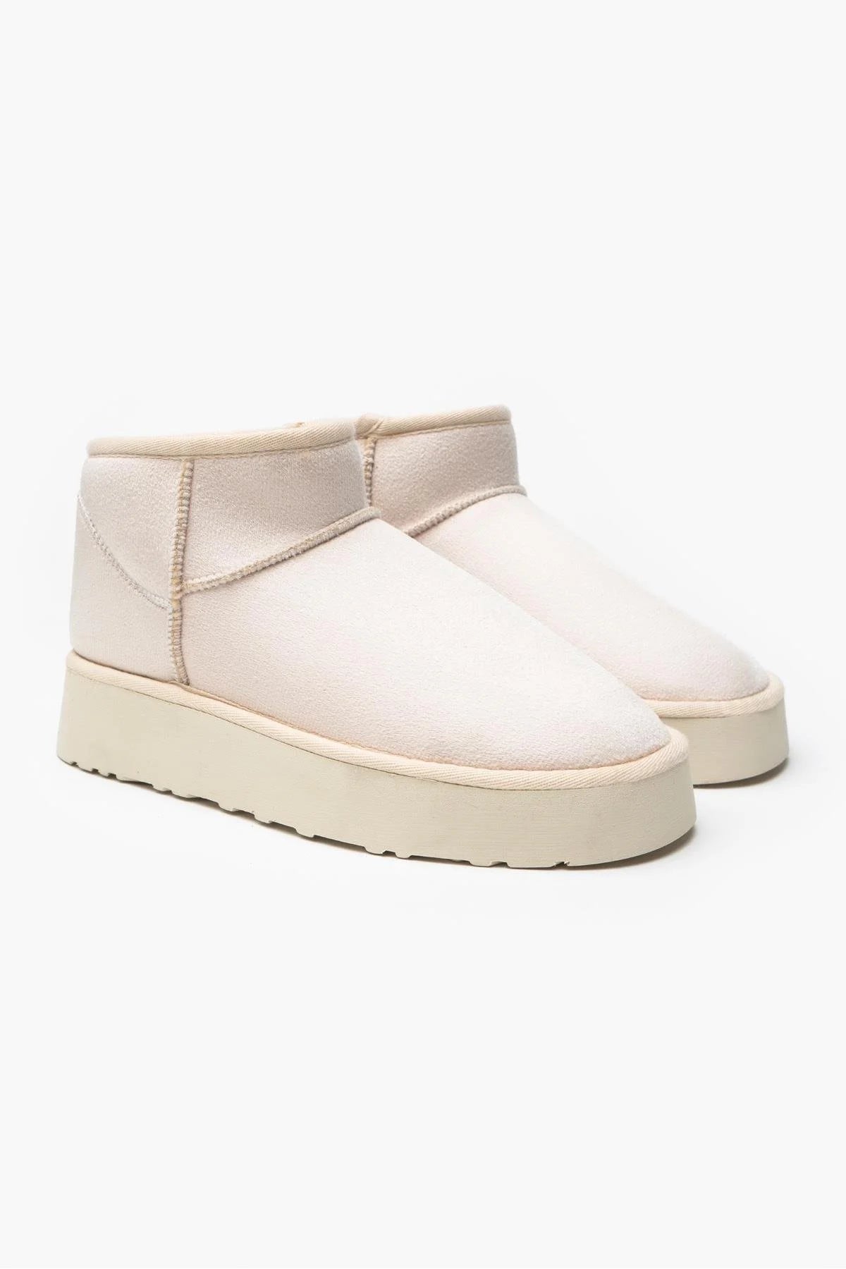 MILLA Beige Mocka Platåboots