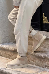 MILLA Sandbeige Mocka Platåboots