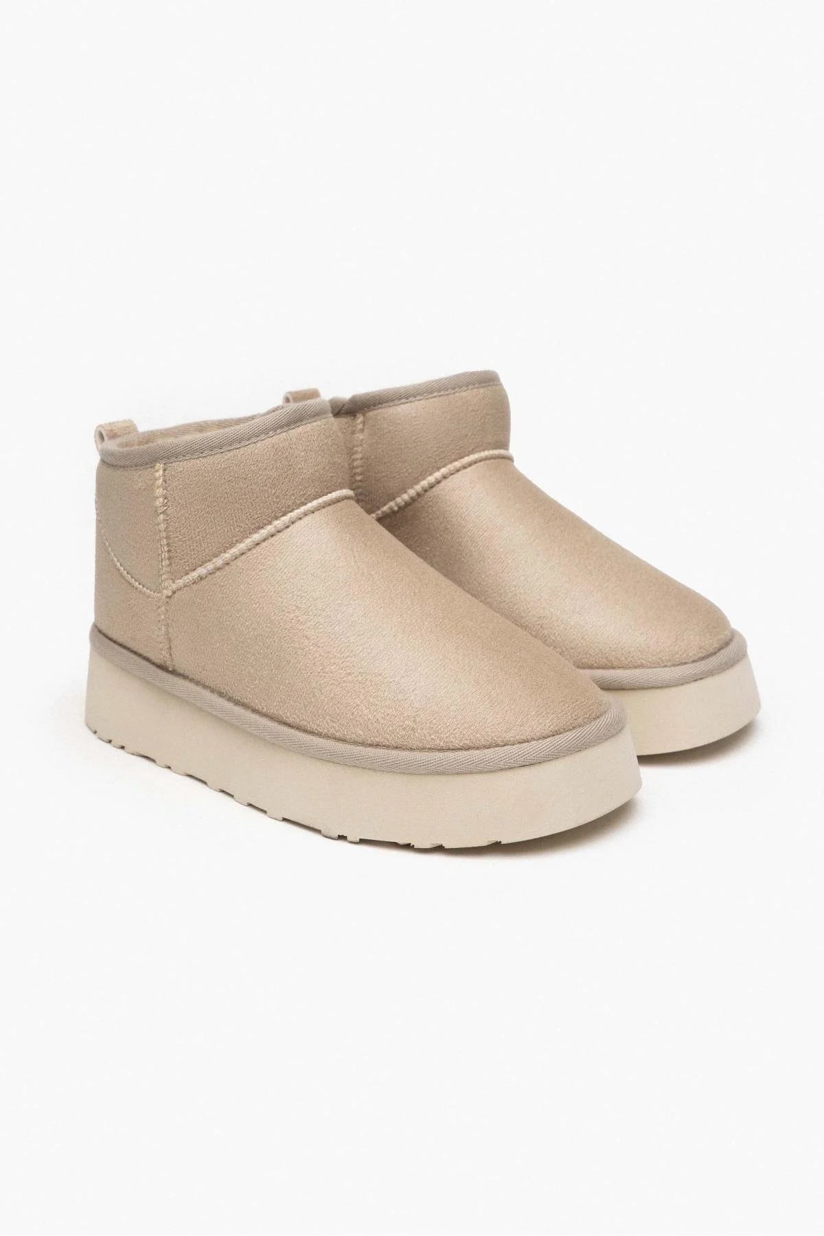 MILLA Sandbeige Mocka Platåboots