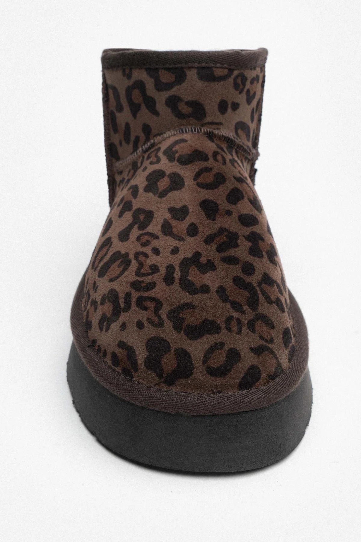 MAJA Brun Leopard Äkta Mocka Boots