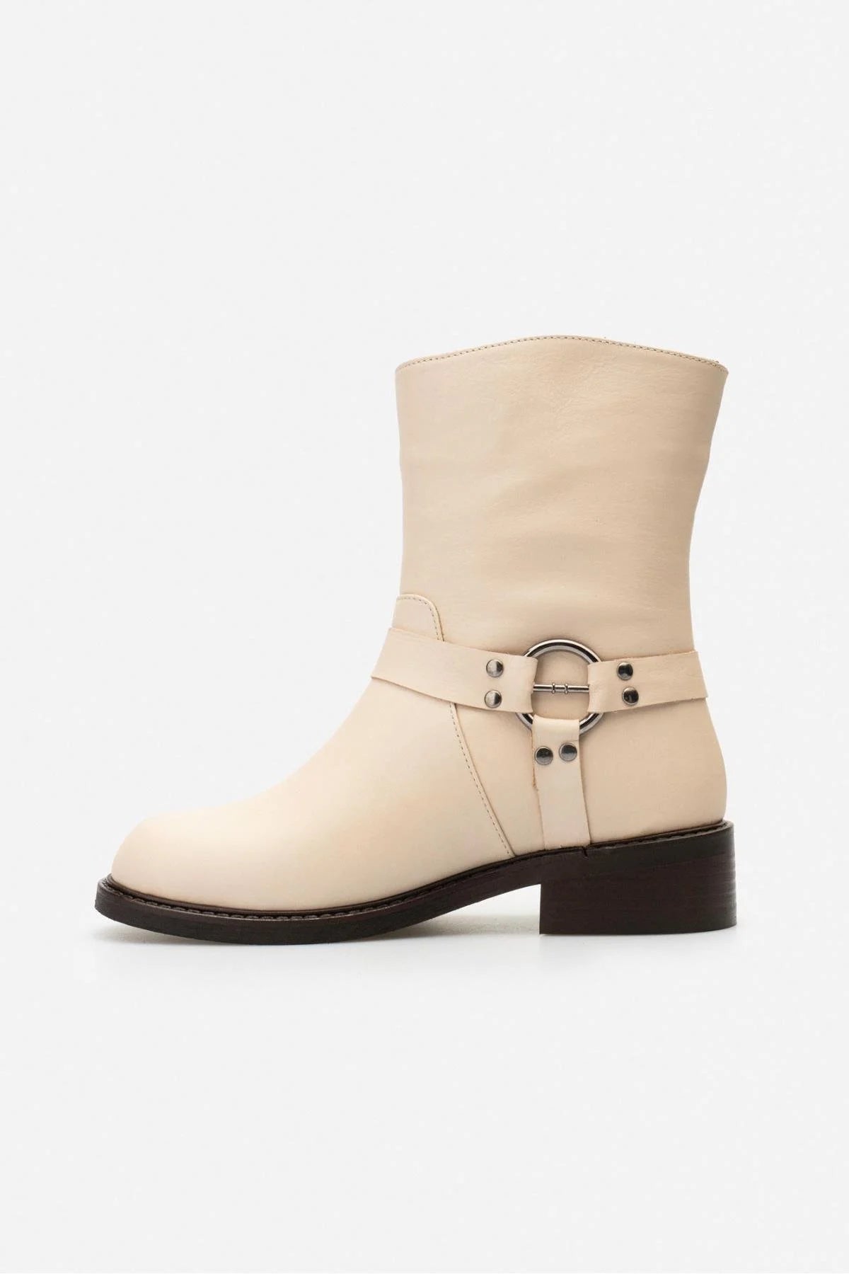 PILGRIM Beige Äkta Läder Boots