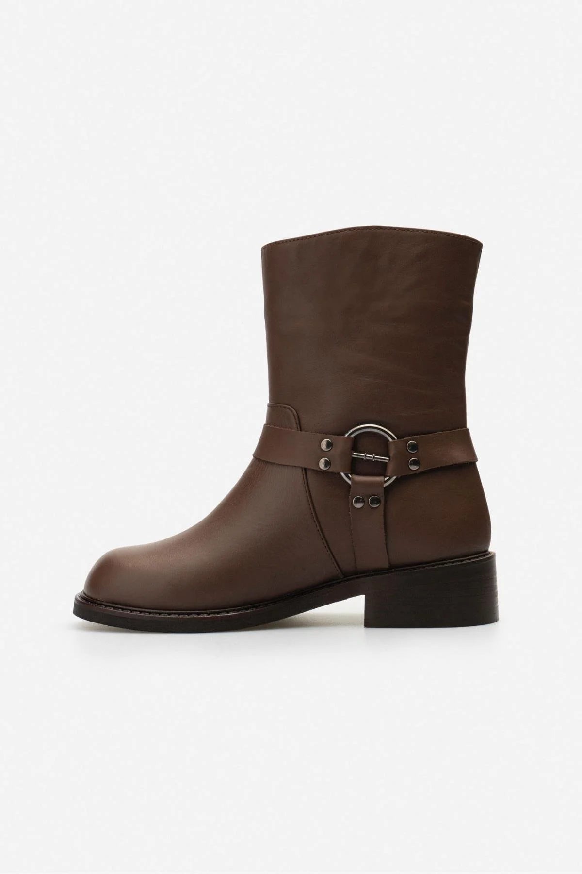 PILGRIM Brun Äkta Läder Boots