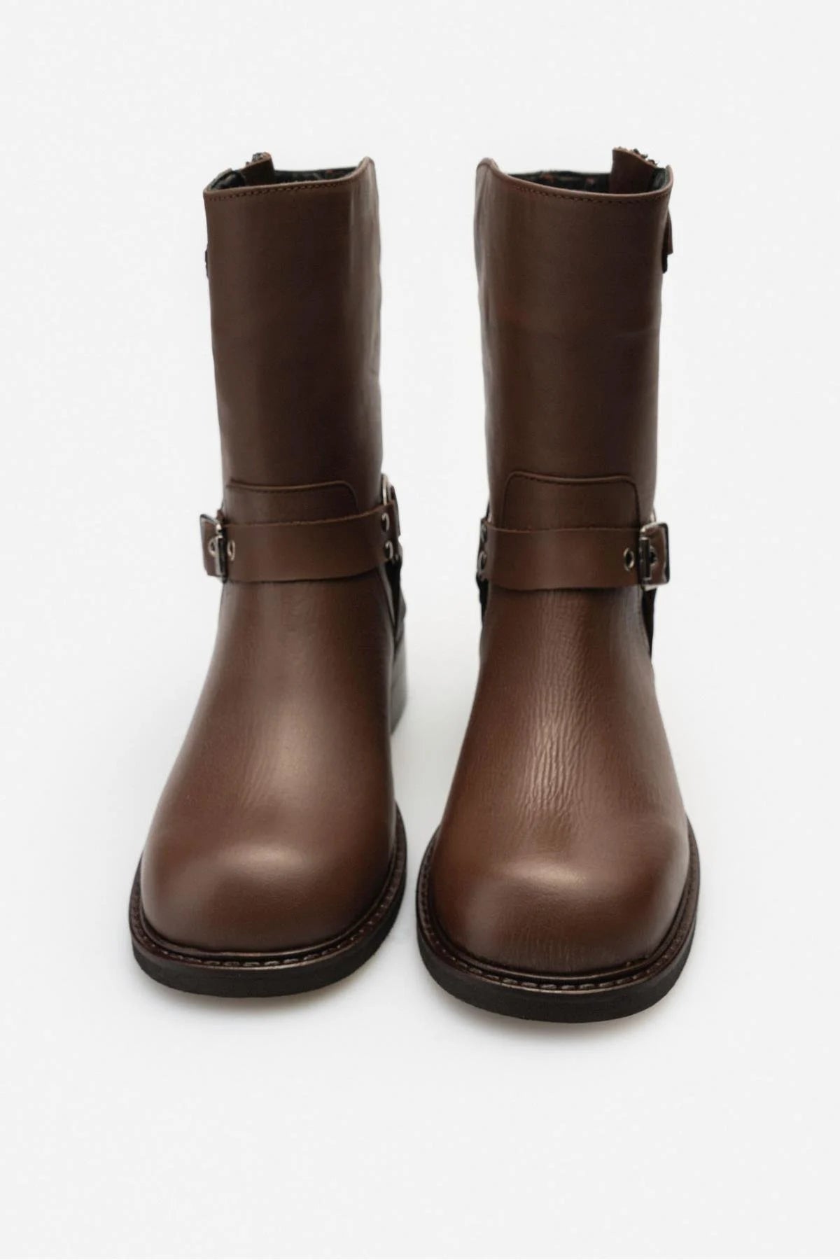 PILGRIM Brun Äkta Läder Boots