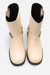 PILGRIM Beige Äkta Läder Boots