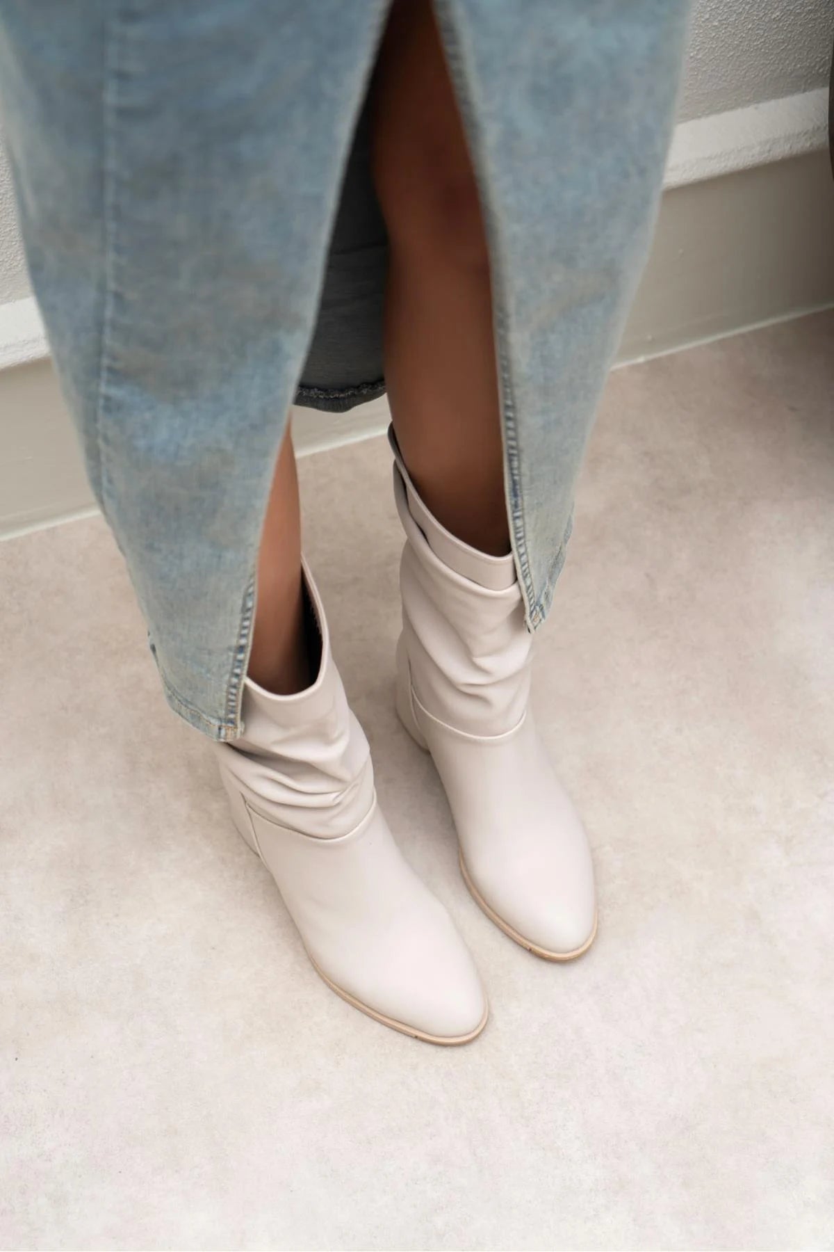 BIRKA Beige Matt Boots