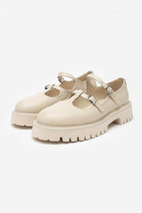 MOSSEN Beige Äkta Läder Loafers