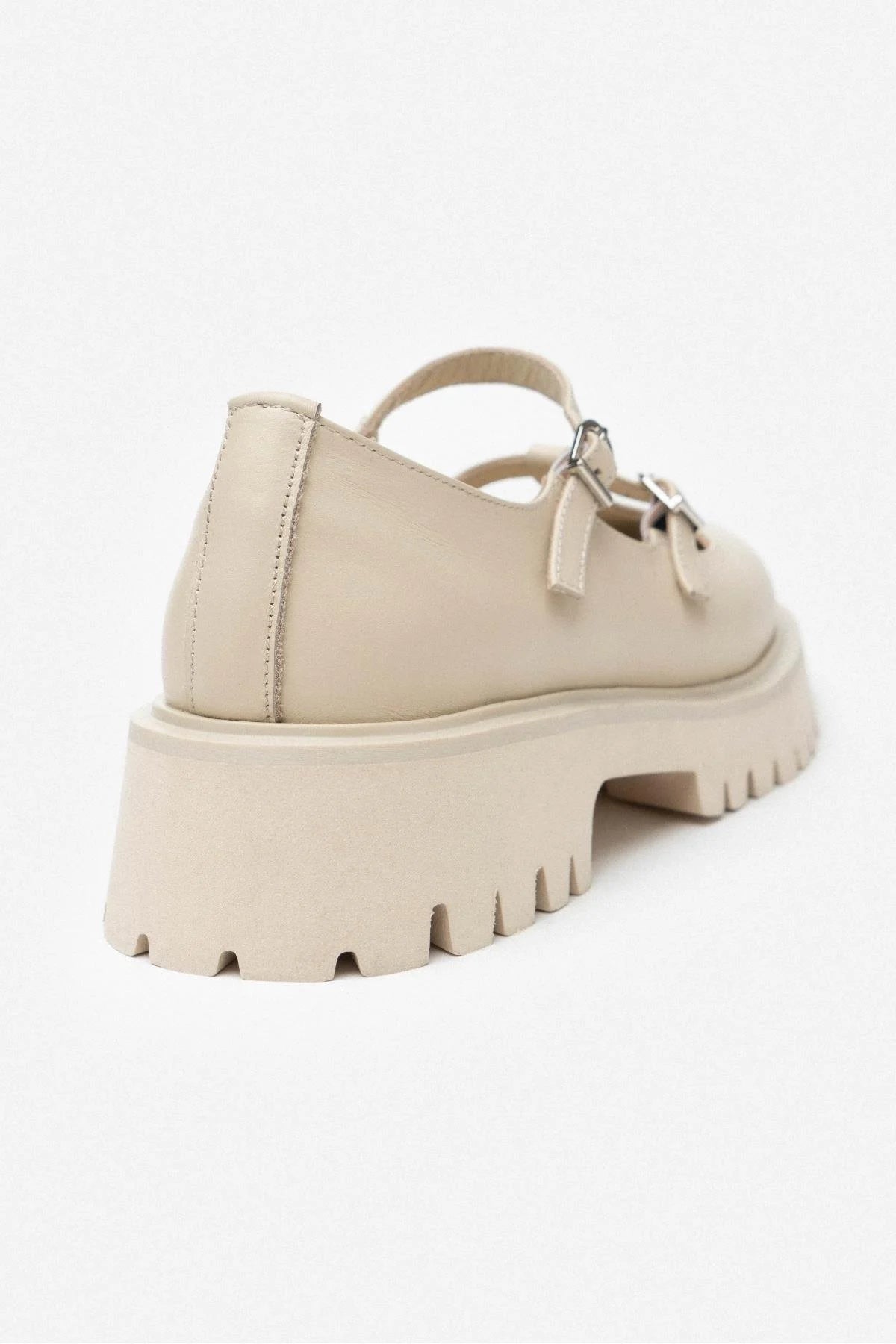 MOSSEN Beige Äkta Läder Loafers