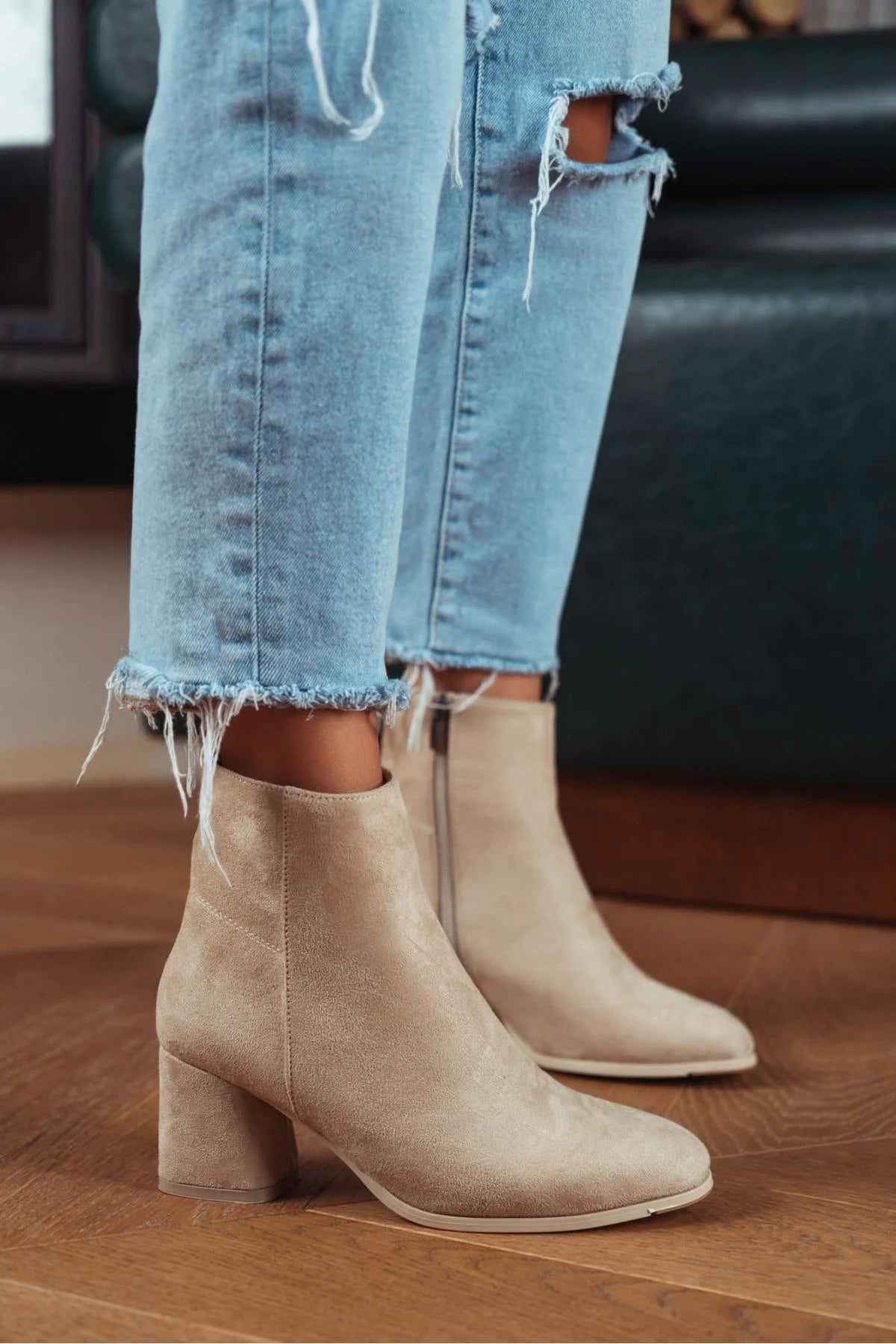 TINDRA Beige Mocka Boots