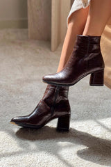 TINDRA Brun Kroko Boots