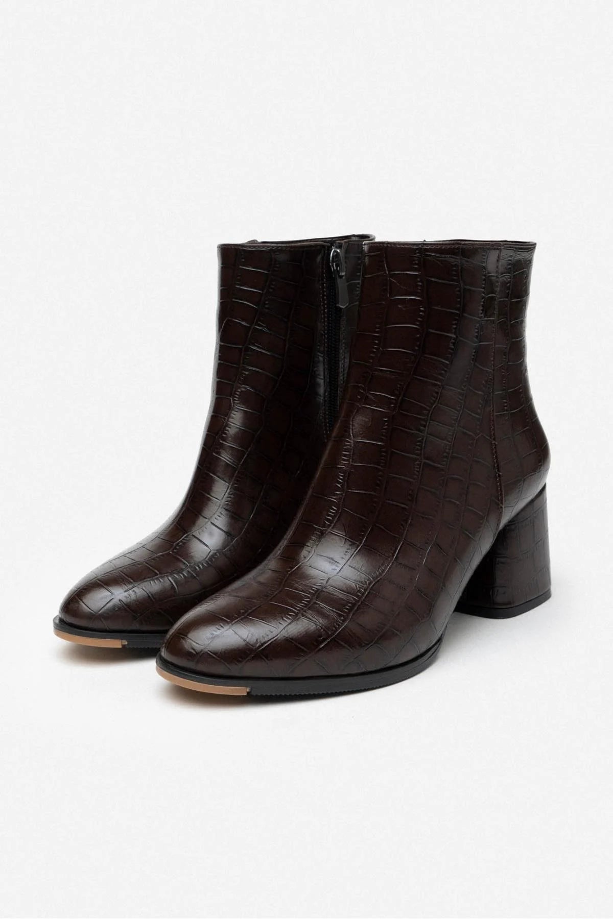 TINDRA Brun Kroko Boots